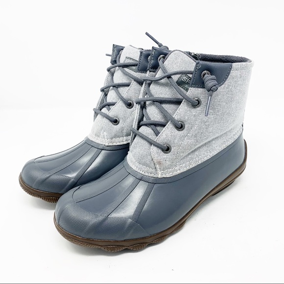 silver sperry duck boots